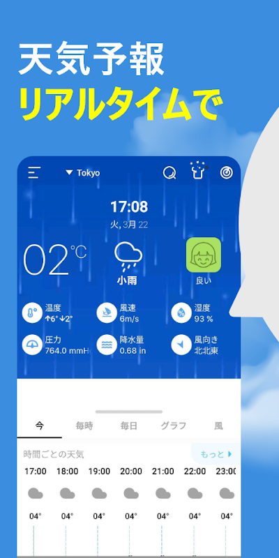 天気予報 - 明日 の 天気, 今日 の 天気