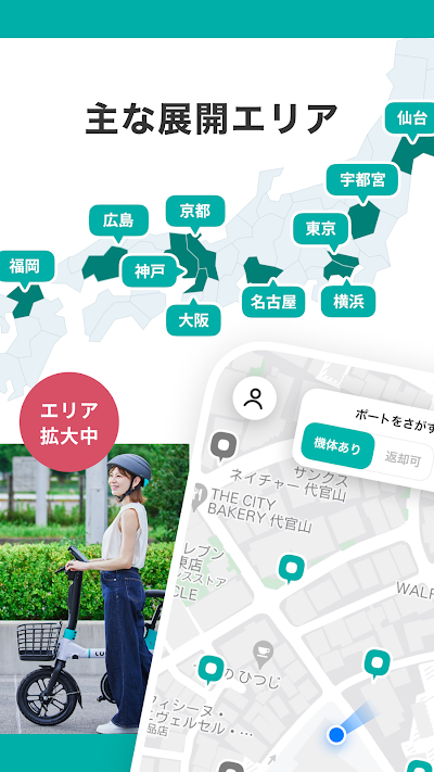 LUUP／ループ：シェアサイクル ＆電動キックボードシェア